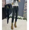 Jeans Rectos Estilo Nuevo de Primavera Pantalones Torre para Mujer Talla Grande Sueltos Ligeramente Gordos M Forma de Pera Pantalones de Pierna Gruesa
