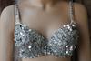 Novo Sexy Boate Rebites Diamantes Coloridos Paetês Strass Borla Sutiã Lingerie Roupa de Apresentação de Palco Roupa de Pole Dance