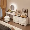 2026 Nuevo Tocador de Madera Maciza Dormitorio Simple Moderno Pequeño Estilo Crema Mesita de Noche Mesa de Maquillaje Tocador Gabinete Integrado