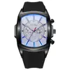 Nuevo Reloj Azul con Cristales para Luz Azul Forma de Barril Esfera Grande para Hombre Reloj de Cuarzo Moderno Fabricante de Relojes para Hombre Venta al por Mayor