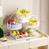 Estante de Almacenamiento de Escritorio Almacenamiento de Mesa Bandeja de Frutas Multicapa Mesa de Centro Estante de Almacenamiento de Snacks Soporte para Taza de Té Taza de Agua
