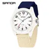 Reloj de Fiesta Estudiantil Sanda Examen Transmisión en Vivo Más Vendido Simple Versátil Unisex Luminoso Correa de Nylon Reloj Impermeable 50m