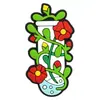 Planta con Flor Grande Accesorios Planos para Joyería Bolsas Accesorios para el Cabello Hechos a Mano Accesorios DIY Parche de Pegamento Suave de PVC Rosa