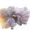 Esquema de Colores Rosa Pálido Morado de Baja Saturación~Atmósfera Suave y Romántica, Scrunchie Grande de Organza para Mujer