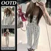 Tela Fresca de Algodón y SedaCon Almohadillas en el PechoPijama Nuevo de Dibujos Animados Primavera/Verano para Mujer, Manga Corta, Pantalones Largos, Corte Holgado, Popular en Línea