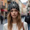 Chapéu Jacquard Teia de Aranha de Comércio Exterior Estilo de Rua Europeu e Americano Personalidade Estilo Hip Hop Chapéu de Tricô Teia de Aranha Quente Proteção contra o Frio Chapéu Dobrável