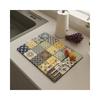 Alfombrilla Retro Floral de Baldosa de Tierra de Diatomeas para Encimera de Cocina, Alfombrilla Protectora para Escritorio, Alfombrilla Absorbente de Agua de Secado Rápido, Venta al por Mayor de Exportación