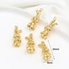 Colgante Pequeño de Ábaco con Carácter de Fortuna de Oro Real Chapado en Oro de 18 Quilates para Joyería DIY, Dijes Pequeños, Aretes, Colgantes para Orejas, Pulseras, Collares D105