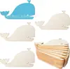 Piezas de Madera en Blanco Sin Terminar Serie Playa Oceánica Forma de Flamenco Delfín Manualidades Decorativas de Madera en Stock