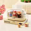 Caixa de Lenços de Mesa Bubble Mart Caixa de Exibição com Figurine Criativo à Prova de Poeira Boneca de Alto Padrão Caixa de Lenços Cor Creme