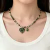 Collar de Cuentas Corazón de Piedra Natural 2025 Nuevo Hecho a Mano de Cuentas Lujo Accesible Cadena para Suéter de Gama Alta Colgante Retro para el Cuello