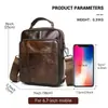 Bolso bandolera de piel de vaca de capa superior vintage transfronterizo para hombre, con asa superior, bolso de hombro