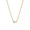 Collar de Acero de Titanio Acero Inoxidable para Mujer, No se Desvanece, Circonita Engastada en Garras, Acero de Titanio Transfronterizo Chapado en Oro de 18K Collar No Desvanecible