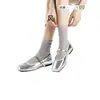 Meias Femininas Zhuji para Primavera e Verão, Meias de Cano Médio, Meias Largas para Mulheres, Combinadas com Sapatos Pequenos de Couro, Meias Finas Estilo Ballet JK para Verão