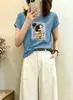 Camiseta de Algodão Canelado 220g Shisanxing Guangzhou para Mulheres, Direto da Fábrica, Corte Justo, Gola Redonda, Manga Curta, Verão, Venda Direta no Atacado