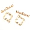 Material de bricolaje, accesorios de joyería, hebilla de collar, hebilla de pulsera, chapado en cobre, forma de flor de oro auténtico, hebilla Ot, preservación del color, hebilla de conexión de bobina de oro