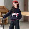 Suéter Pulóver para Niñas Otoño e Invierno 2025 Nuevo Estilo Tallas Mediana y Grande Ropa de Otoño para Niños Niñas Súper Bonitos Tops de Dibujos Animados