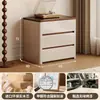 Cómoda de madera maciza estilo vintage color crema para sala de estar, dormitorio, montada en la pared, almacenamiento, cinco o seis cajones, almacenamiento de mesita de noche, vitrina de pie