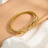 Pulsera de Aleación Personalizada Transfronteriza que No se Desvanece Pulsera de Pareja Pulsera de Aleación de Color Diamante Microincrustado Roscada con Hilo Forma de C