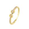 R0658 Corea del Sur Anillo de Diseño de Fragancia de Lujo Ligero para Mujer Nuevo Transfronterizo Bañado en Oro Juego de Anillo de Circonita con Nudo de Ocho