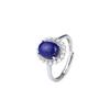 Anillo de Plata de Ley S925 Copo de Nieve Lapislázuli para Mujer con Accesorios de Perla de Concha, Estilo Retro Europeo y Americano Diseño de Nicho Modelo Nuevo Hy