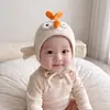 Chapéu de bebê para primavera e outono, chapéu fofo com orelhas de patinho para proteção, chapéu à prova de vento e quente que cobre o rosto para meninos e meninas, chapéu estilo coreano para recém-nascidos