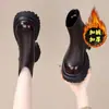 Fanghua Shoes Estilo Coreano Clássico Botas Chelsea de Solado Grosso Femininas Chegada Nova Outono/Inverno 2025 Zíper Traseiro Forro de Pelúcia Botas de Cano Curto Britânicas