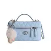 Bolsa Caja de Maquillaje Vintage, Bolsa Pequeña con Acabado Texturizado, Cadena Acolchada Estilo Chanel, Bolso de Hombro y Cruzado de Lujo Ligero para Mujer