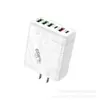 Carregador de Celular Estilo Mecha Europeu e Americano Transfronteiriço Multi-Porta 4 USB + 2C Cabeça de Carregamento Rápido 5V3A Cabeça de Carregamento Nitreto de Gálio