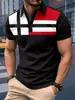 2025 Nova Exportação Europeia e Americana da Amazon Camisa Polo Masculina Estampada em 3D Moda Americana Tendência Verão