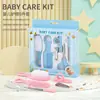Cortador de Unhas para Bebê, Tesoura de Unha, Lixa de Unha, Kit de Cuidados para Bebê, Conjunto de 6 Peças, Pente e Escova de Banho para Bebê