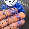 100ml polvo de glitter mezclado con láser en botella lentejuelas para decoración de uñas polvo brillante arena movediza de cristal funda para teléfono móvil polvo dorado