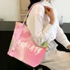 Bolsa Tote de Lona Estilo Novo, Fresca e Simples, Feliz e Alegre, Versátil, para o Trabalho e o Dia a Dia