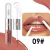 Brillo de labios doble con doble cabezal, de doble uso, para uso transfronterizo, no se pega fácilmente a la taza, labial de larga duración, hidratante, espejo y aceite labial iluminador