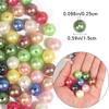 16uV Chapado en Color Acrílico Arrugado Cuentas con Agujero Pasante Redondas Arrugadas Cuentas Sueltas Cadena para Teléfono Móvil DIY Accesorios de Joyería con Cuentas