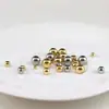 Acessórios de chaveiro de pássaro contas redondas de latão de aço inoxidável contas soltas contas de aço de orifício reto DIY chaveiro de pássaro