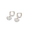 Brincos de amor incrustados de diamantes de luxo estilo coreano, brincos femininos de outono e inverno, brincos ovais de nicho de alta qualidade, brincos para todos os acessórios