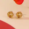 Yuebao Joyería Flor Ámbar Plata de Ley S925 Perla Redonda Hueca Geométrico Simple Personalidad Pendientes de Moda Fábrica Personalización Dropshipping