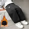 Pantalones Forrados de Felpa para Niños Otoño Invierno Mono Infantil Deportivo Casual de Forro Polar Nuevo Estilo 2026 Pantalones de Chándal de Invierno con Degradado para Bebé