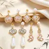 Accesorios para Pendientes de Perlas Retro DIY Productos Semi-Terminados DIY Nuevo Estilo Estilo Chino Patrón de Nube Flor de Ciruelo Orquídea Bambú Crisantemo Accesorios para Pendientes Venta al por Mayor