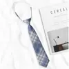 Corbata Estilo Japonés Jk para Mujer, No Necesita Atarse, Estilo Perezoso, Accesorios de Uniforme de Camisa Estilo Academia, Artículos Pequeños, Corbata a Cuadros de Uniforme Escolar para Estudiantes Hombres