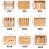 Jabonera de madera con soporte para baño, bandeja creativa para jabón, caja de jabón con drenaje sin perforaciones, venta al por mayor