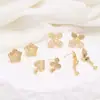 Materiales Base para Aretes de Perla de Madre Chapados en Cobre Zongxing para Aretes Hechos a Mano de Trébol, Estrella y Mariposa con Base de Incrustación de Jade
