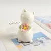 Enfeite de Animal Gato em Cerâmica com Flores, Decoração Fofa de Animal para Mesa, Pequeno Enfeite, Artesanato Criativo para Casa Estilo Japonês