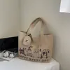 Bolsa de Lona para Mujer 2026 Estilo Nuevo Gran Capacidad Estilo Perezoso Bolso de Mano Versátil Diario Trabajo Viaje Bolso Tote de Hombro