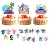 Decoración para Fiesta de Cumpleaños de Pink Stitch Suministros Vajilla Desechable Juego Vasos de Papel Platos de Papel Guirnalda Bolsas de Regalo