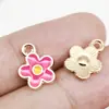 Misturado 30 gotas de óleo duas cores rosa amarelo girassol pingente diy pulseira de miçangas colar acessórios atacado