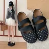 Outono 2026 Novo Solado Grosso Solado Macio Casual Versátil Mary Jane Sapatos de Uma Sola Estilo Quente Francês Bolinhas Aumento de Altura Sapatos Birkenstock Femininos