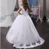 Vestido Infantil Mais Vendido da Amazon 2026 Nova Cor Color Block Longo Rodado Princesa Malha Vestido de Florista Casamento