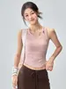 Chaleco deportivo sin espalda, conjunto deportivo para entrenamiento de fitness Pilates, shorts de tiburón para yoga, ropa exterior de verano